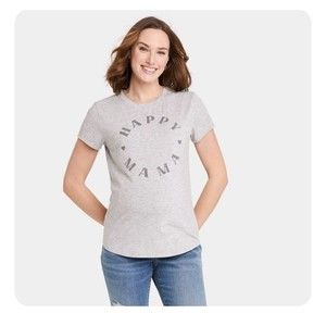 Isabel Maternity Women's Size S HAPPY MAMA Short sleeve T-Shirt Gray